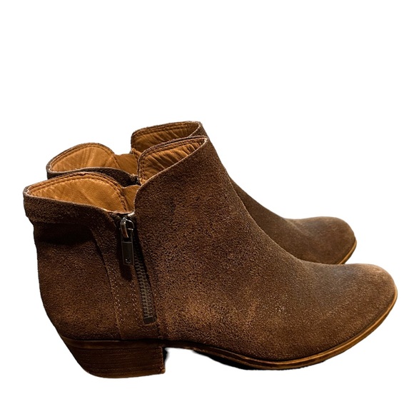 Lucky Brand LK Breah Double Zipper Brown Leather Booties Size 8.5 Style #E0195 - Picture 2 of 7